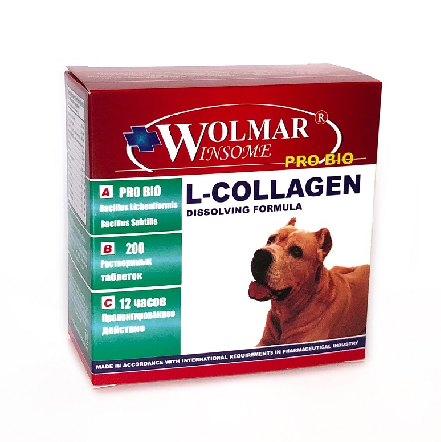 Для собак крупных WOLMAR WINSOME® PRO BIO L-COLLAGEN – 200 таблеток