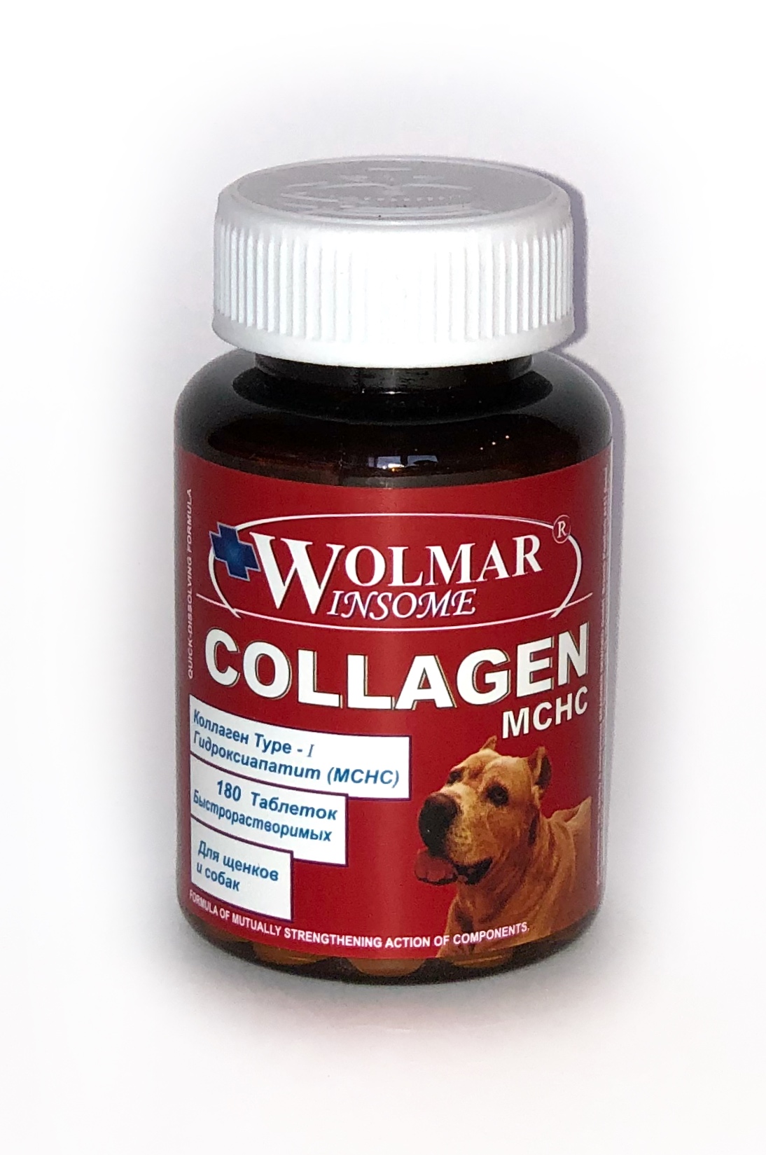 Комплекс для мелких и средних пород собак на основе микрокристал.кальция гидроксиапатита (МСНС) WOLMAR WINSOME® COLLAGEN MCHC -180 таблеток