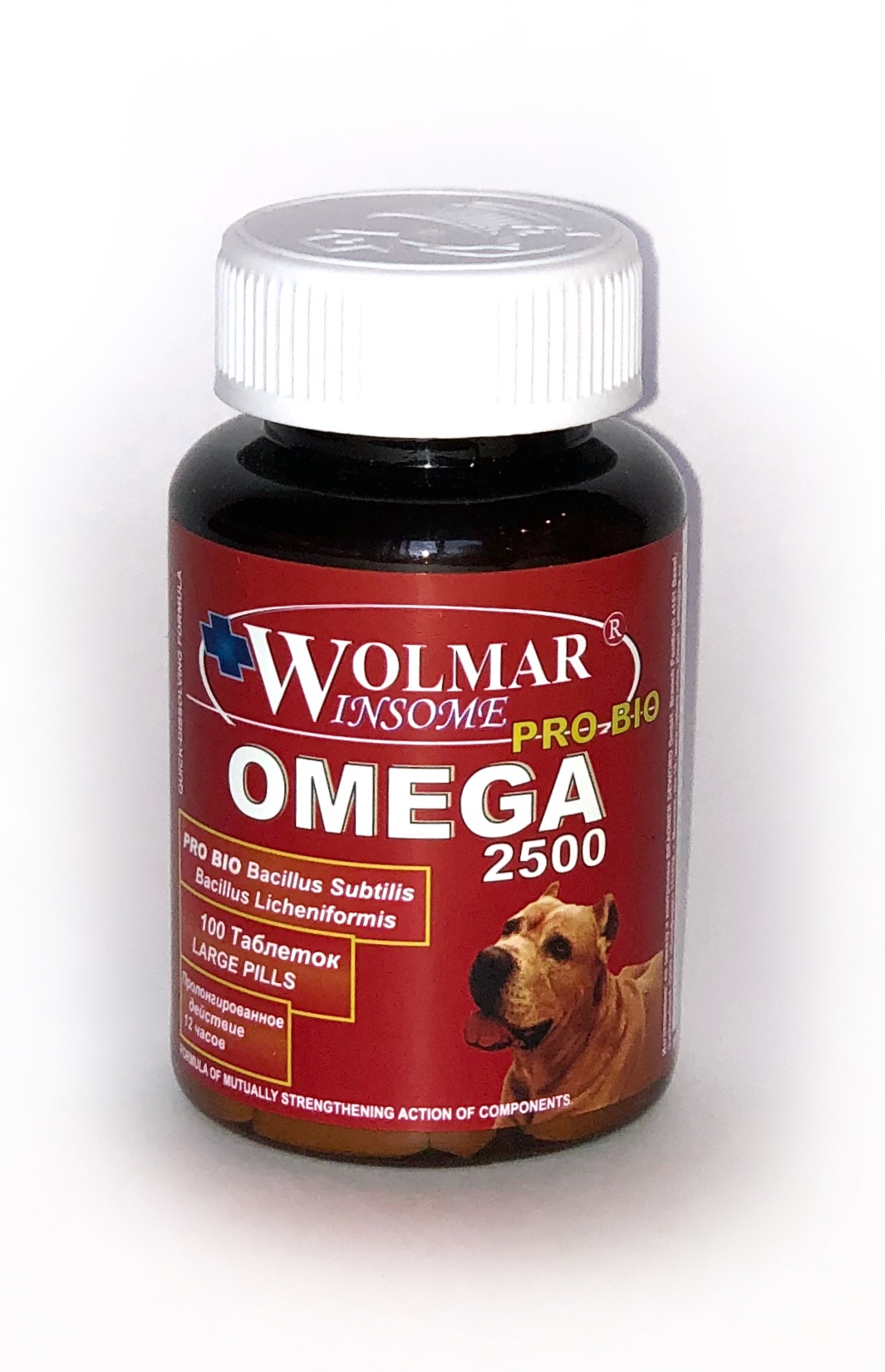 Для собак крупных пород в периоды активного роста и повышенных нагрузок WOLMAR WINSOME® PRO BIO OMEGA 2500 -100 таблеток