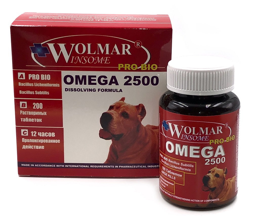 WOLMAR WINSOME® PRO BIO OMEGA 2500  - для щенков старше 2 месяцев и взрослых охотничьих, служебных собак крупных пород